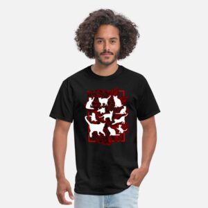 Cats And The Roses Art Pet Designs Gift Idea Shirt black photo 1