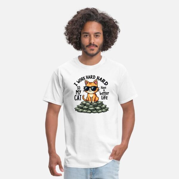 Cool Rich Cat Tee -Sunglasses Kitty Sitting white photo 1