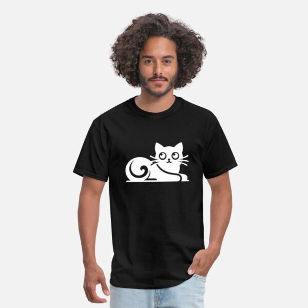 Cute Abstract Cat Drawing black photo 1