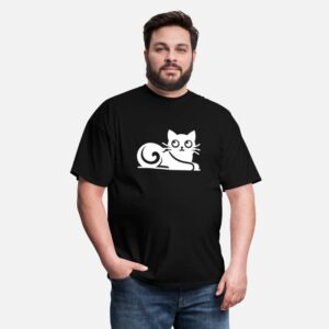 Cute Abstract Cat Drawing black photo 3