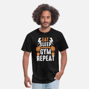 Eat Sleep Gym Repeat Funny Gym Lover Saying Gift black photo 1