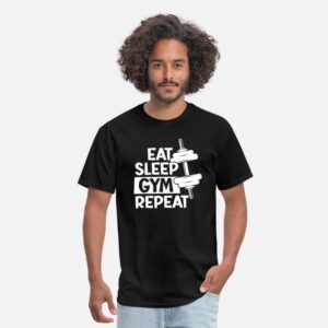 Eat Sleep Gym Repeat Funny Gym Lover Saying Gift black photo 1