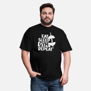 Eat Sleep Gym Repeat Funny Gym Lover Saying Gift black photo 3