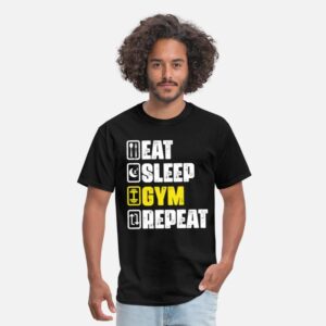 Eat Sleep Gym Repeat Funny Gym Workout Fitness Wei black photo 1