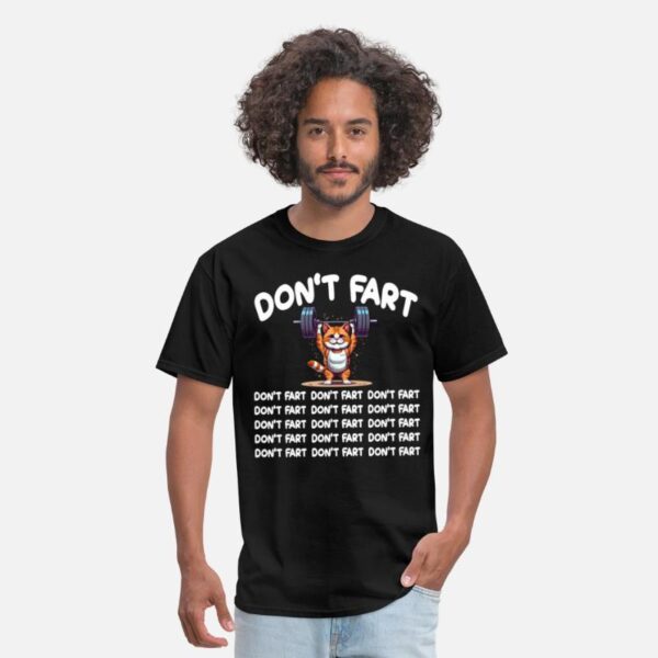 Funny Gym Cat Don't Fart Weightlifting for a Gym black photo 1