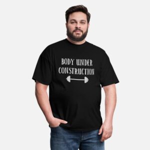 Gym Funny Body Under Construction Bodybuilder black photo 3
