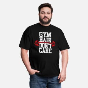 Gym Hair Dont Care Funny Workout Gym Fitness black photo 3