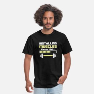 Gym Shirt cool Exercise Funny Workout Gym T-Shirt black photo 1
