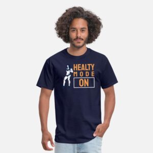 Healty Mode On - Funny Gym Gift For Gym Lover navy photo 1