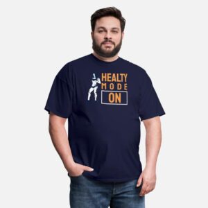 Healty Mode On - Funny Gym Gift For Gym Lover navy photo 3
