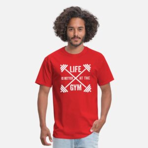 Life Is Better At The GYM Funny GYM Gift red photo 1