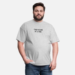 ONE POUND AT A TIME Funny Gym Tshirt heather gray photo 3