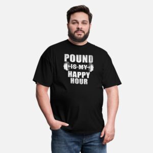 Pound Is My Happy Hour Funny Gym Tee For Gym Lover black photo 3