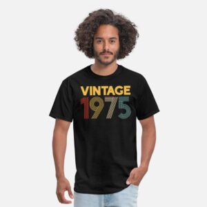 Vintage 1975 50th Birthday Gift Men Women Birthday black photo 1
