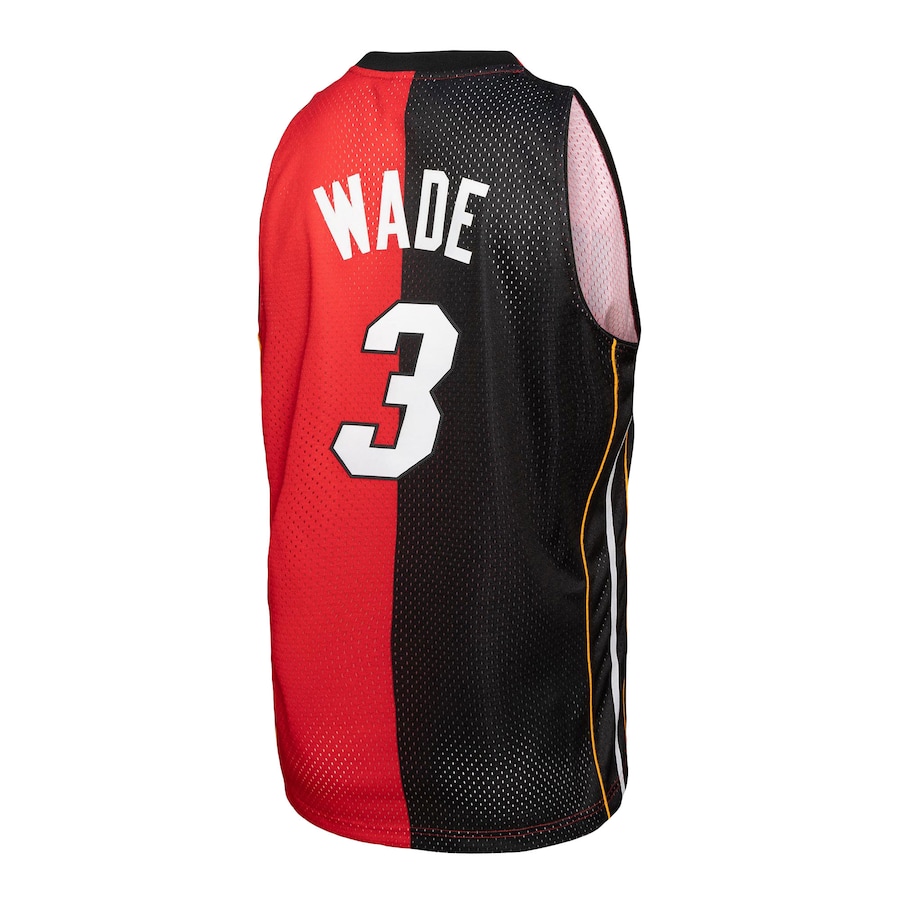 Dwyane Wade Miami Heat Mitchell & Ness Big & Tall Hardwood Classics 2005/06 Split Swingman Jersey - Black/Red photo 3 topcoolteez
