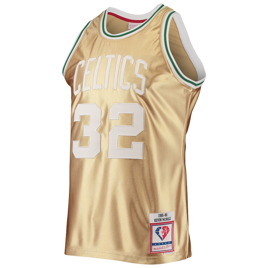 Kevin McHale Boston Celtics Mitchell & Ness 75th Anniversary 1985/86 Hardwood Classics Swingman Jersey - Gold photo 2 topcoolteez