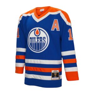 Mark Messier Edmonton Oilers Mitchell & Ness Alternate Captain Patch 1986/87 Blue Line Player Jersey - Royal photo 2 topcoolteez