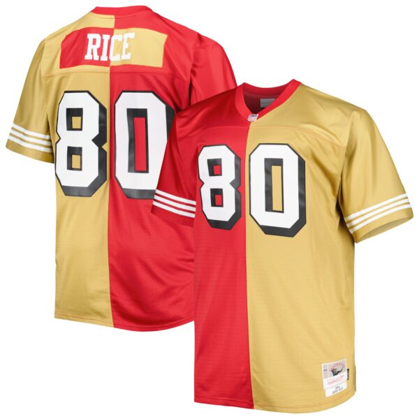 Jerry Rice San Francisco 49ers Mitchell & Ness Big & Tall Split Legacy Retired Player Replica Jersey - Scarlet/Gold photo 1 topcoolteez