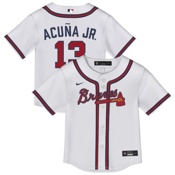 Ronald Acuña Jr. Atlanta Braves Nike Infant Home Topcoolteez Jersey - White photo 1 topcoolteez