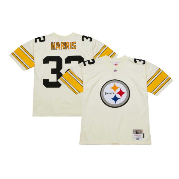 Franco Harris Pittsburgh Steelers Mitchell & Ness Chainstitch Legacy Jersey - Cream photo 1 topcoolteez