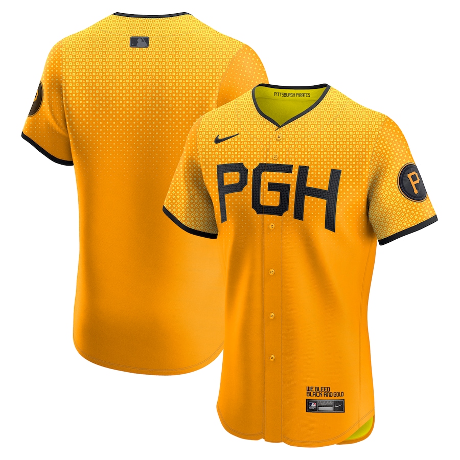 Pittsburgh Pirates Nike City Connect Elite Jersey - Gold photo 1 topcoolteez