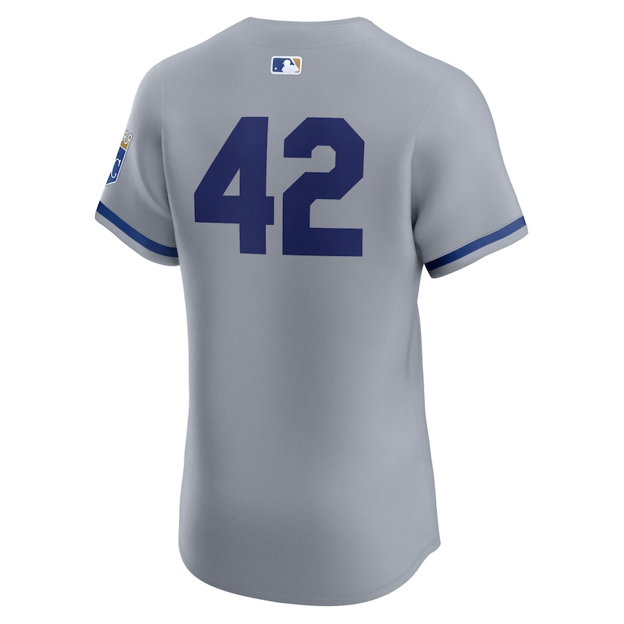 Kansas City Royals Nike Road 2024 Jackie Robinson Day Elite Jersey - Gray photo 3 topcoolteez