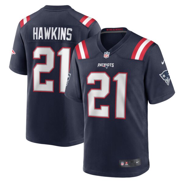 Jaylinn Hawkins New England Patriots Nike  Game Jersey -  Navy photo 1 topcoolteez