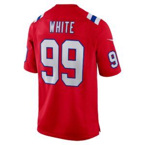 Keion White New England Patriots Nike Alternate Team Game Jersey - Red photo 3 topcoolteez