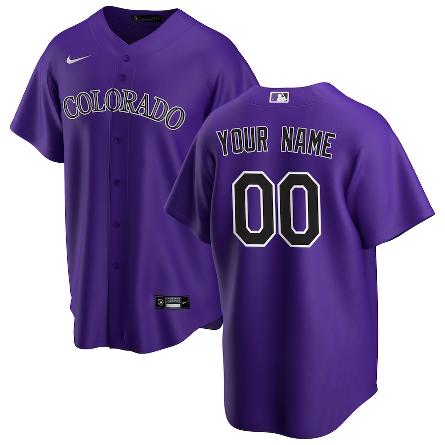 Colorado Rockies Nike Alternate Topcoolteez Custom Jersey - Purple photo 1 topcoolteez