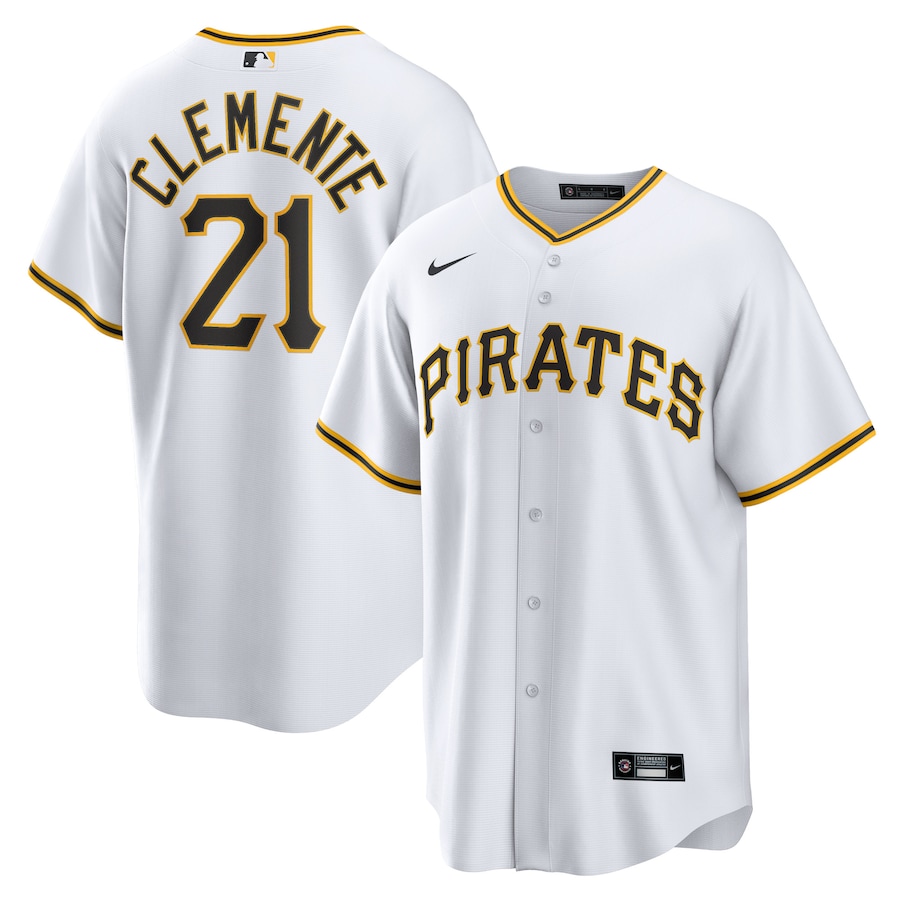 Roberto Clemente Pittsburgh Pirates Nike Home Topcoolteez Player Name Jersey - White photo 1 topcoolteez