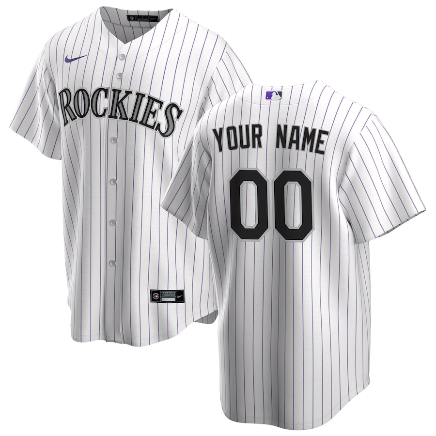 Colorado Rockies Nike Home Topcoolteez Custom Jersey - White photo 1 topcoolteez