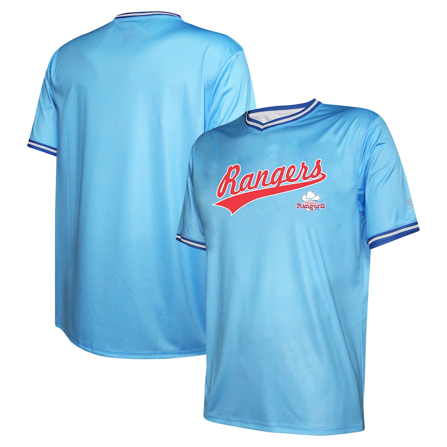 Texas Rangers Stitches Cooperstown Collection Team Jersey - Light Blue photo 1 topcoolteez