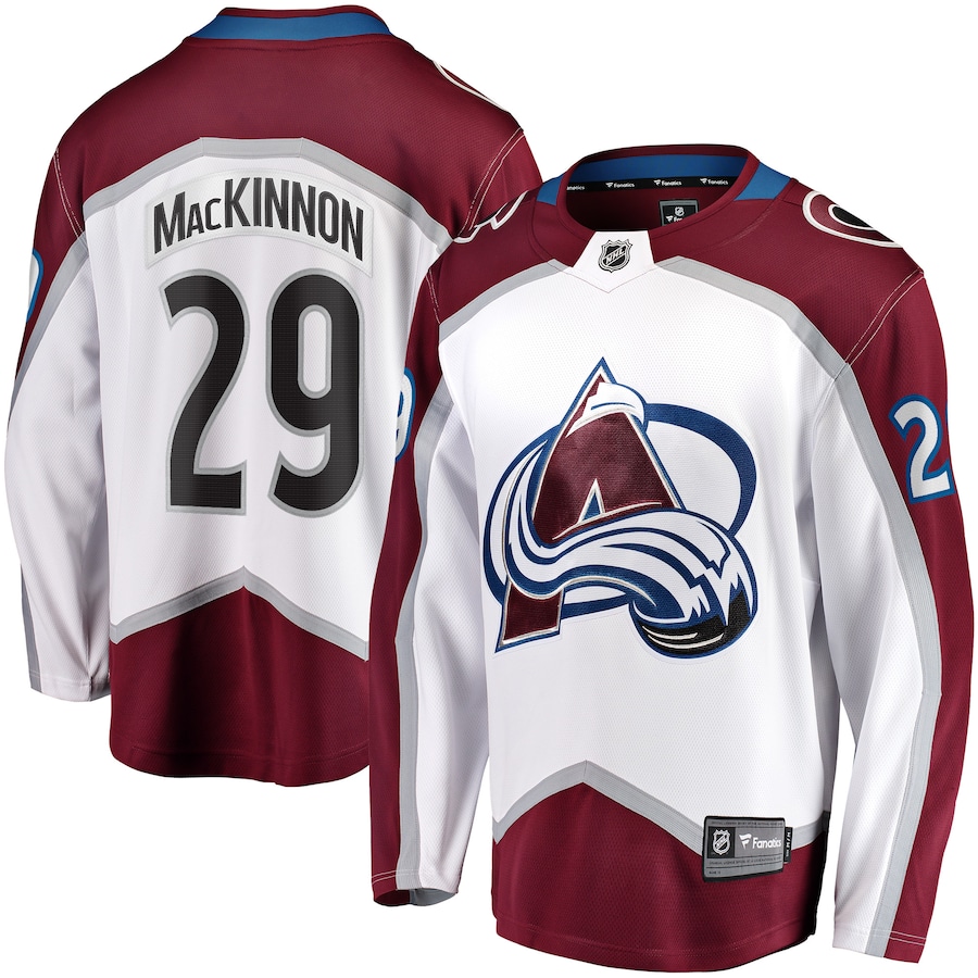 Nathan MacKinnon Colorado Avalanche Fanatics Away Premier Breakaway Player Jersey - White photo 1 topcoolteez