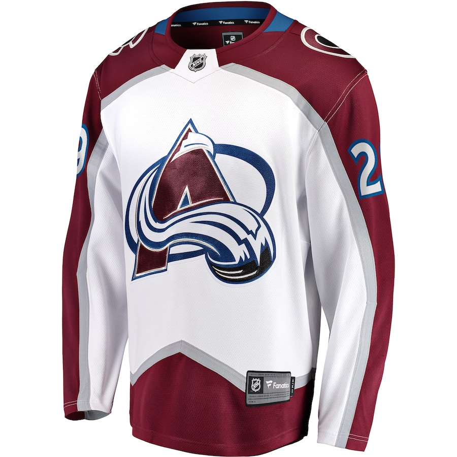 Nathan MacKinnon Colorado Avalanche Fanatics Away Premier Breakaway Player Jersey - White photo 2 topcoolteez