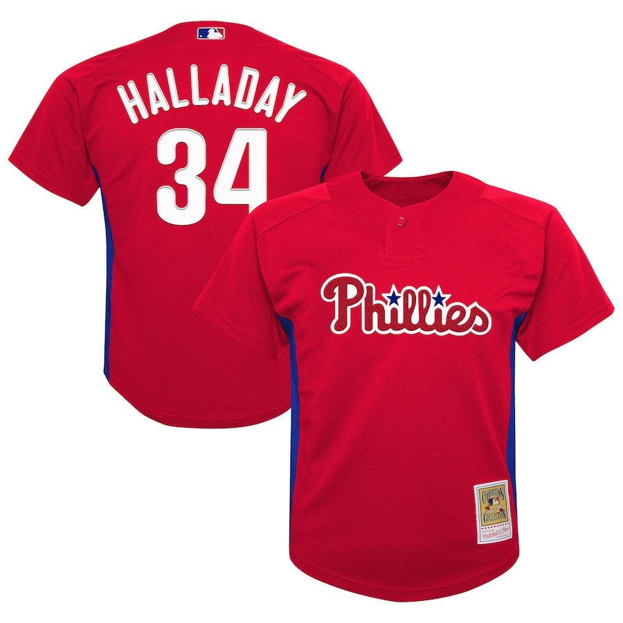 Roy Halladay Philadelphia Phillies Mitchell & Ness Preschool Cooperstown Collection Mesh Batting Practice Jersey - Red photo 1 topcoolteez