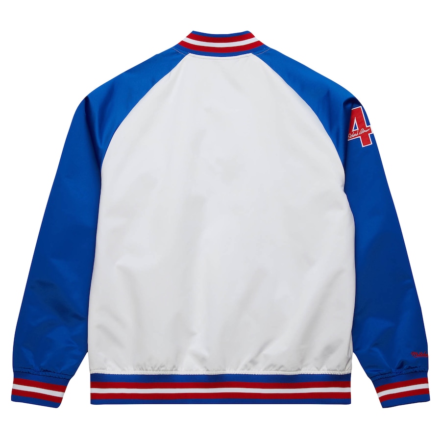 Hank Aaron Atlanta Braves Mitchell & Ness Cooperstown Collection Legends Lightweight Satin Raglan Full-Snap Jacket - White/Royal photo 3 topcoolteez