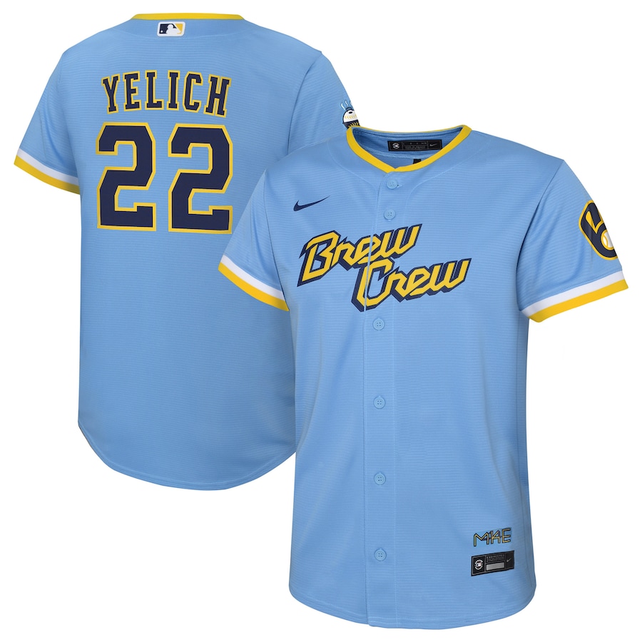 Christian Yelich Milwaukee Brewers Nike Toddler City Connect Topcoolteez Player Jersey - Powder Blue photo 1 topcoolteez