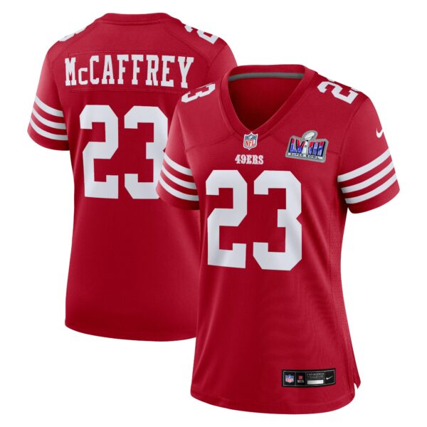 Christian McCaffrey San Francisco 49ers Nike Women's Super Bowl LVIII Game Jersey - Scarlet photo 1 topcoolteez