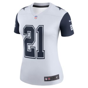 Ezekiel Elliott Dallas Cowboys Nike Women's Color Rush Legend Player Player Performance Top - White photo 2 topcoolteez