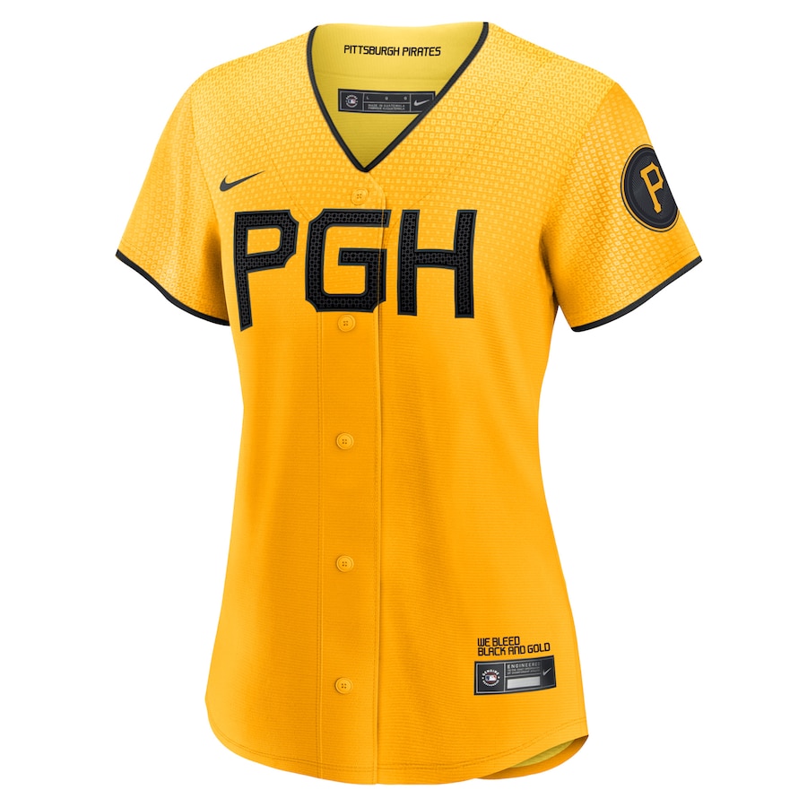 Pittsburgh Pirates Nike Women's City Connect Topcoolteez Jersey - Gold photo 2 topcoolteez