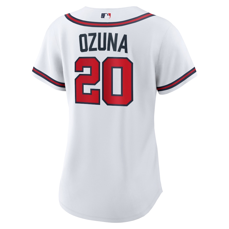 Marcell Ozuna Atlanta Braves Nike Women's Home Topcoolteez Jersey - White photo 3 topcoolteez