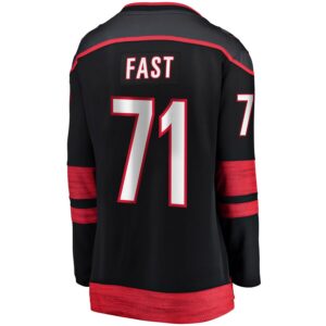 Jesper Fast Carolina Hurricanes Fanatics Women's Home Breakaway Player Jersey - Black photo 3 topcoolteez