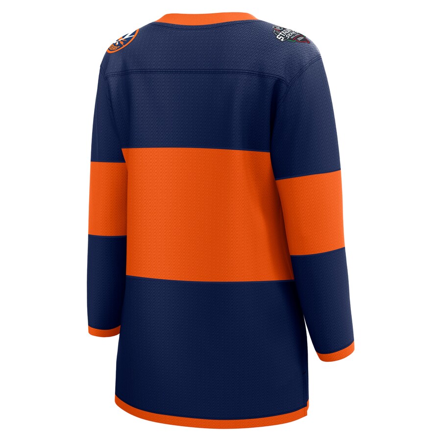 New York Islanders Fanatics Women's 2024 NHL Stadium Series Breakaway Jersey – Navy photo 3 topcoolteez