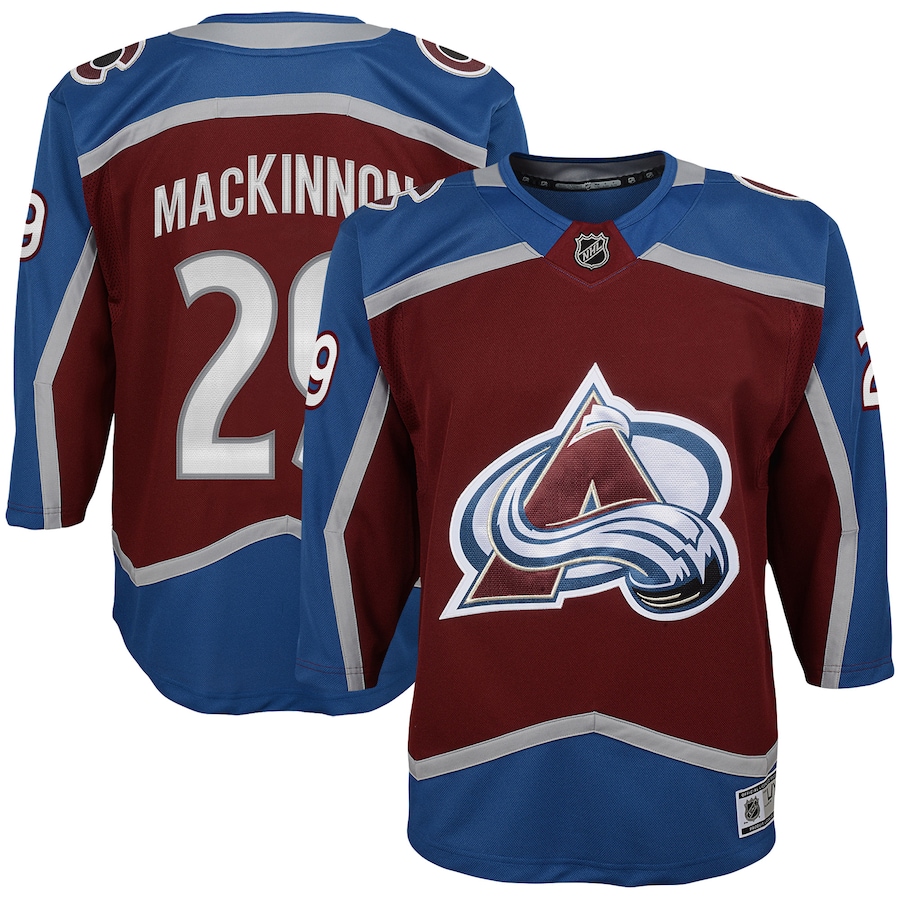 Nathan MacKinnon Colorado Avalanche Youth Premier Player Jersey - Burgundy photo 1 topcoolteez