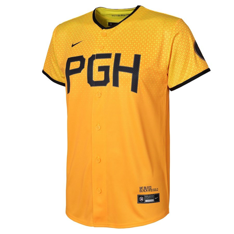 Pittsburgh Pirates Nike Youth City Connect Topcoolteez Jersey - Gold photo 2 topcoolteez