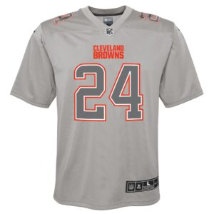 Nick Chubb Cleveland Browns Nike Youth Atmosphere Game Jersey - Gray photo 2 topcoolteez